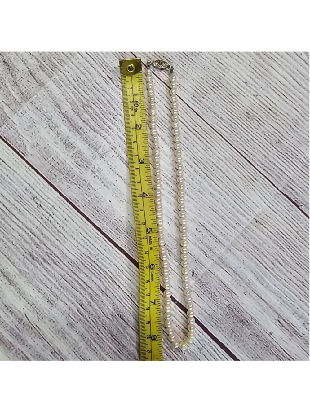 Authentic pearl necklace, 17" strand, 8" round, approx. - Picture 7 of 7
